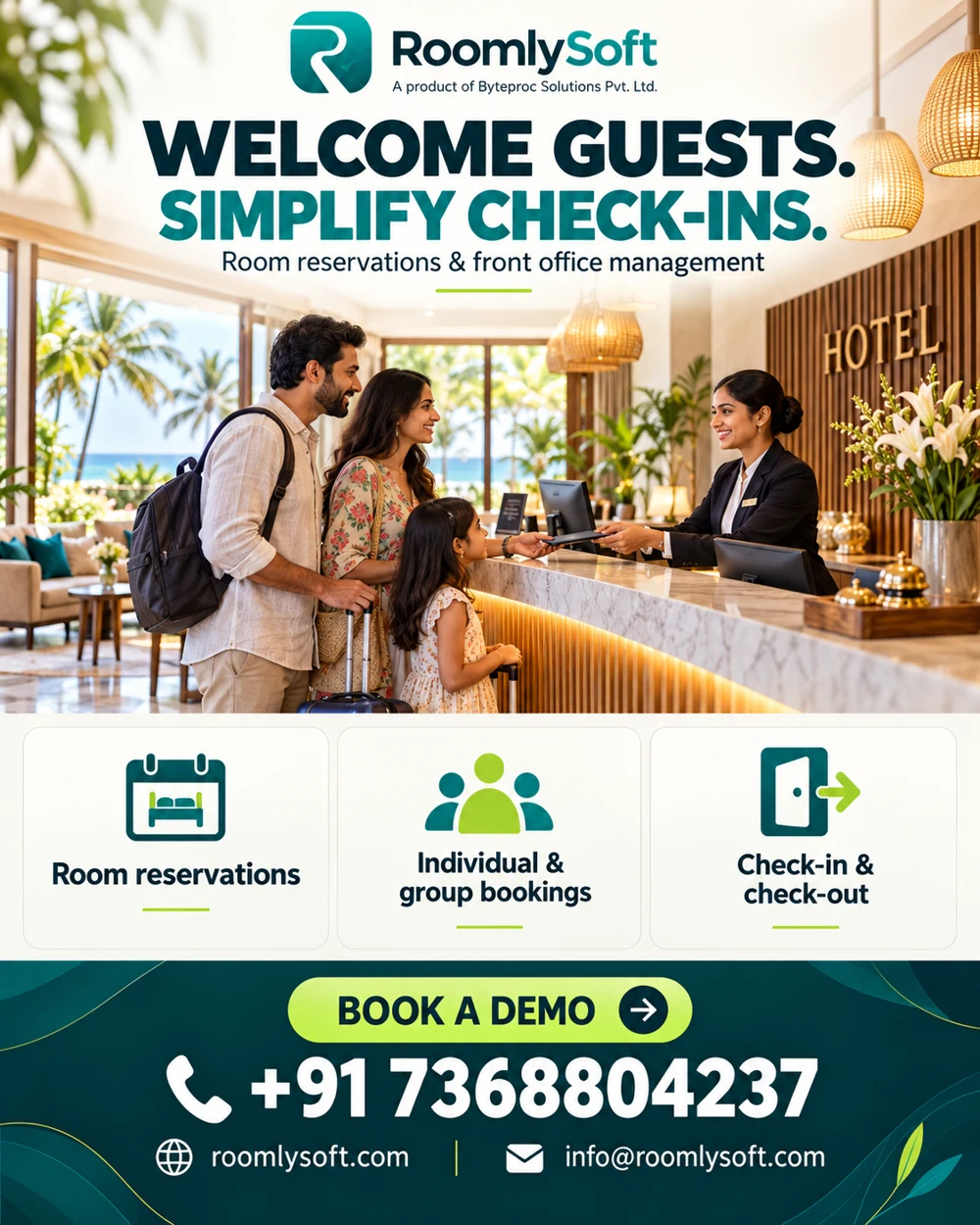 RoomlySoft: Reservations and check-in